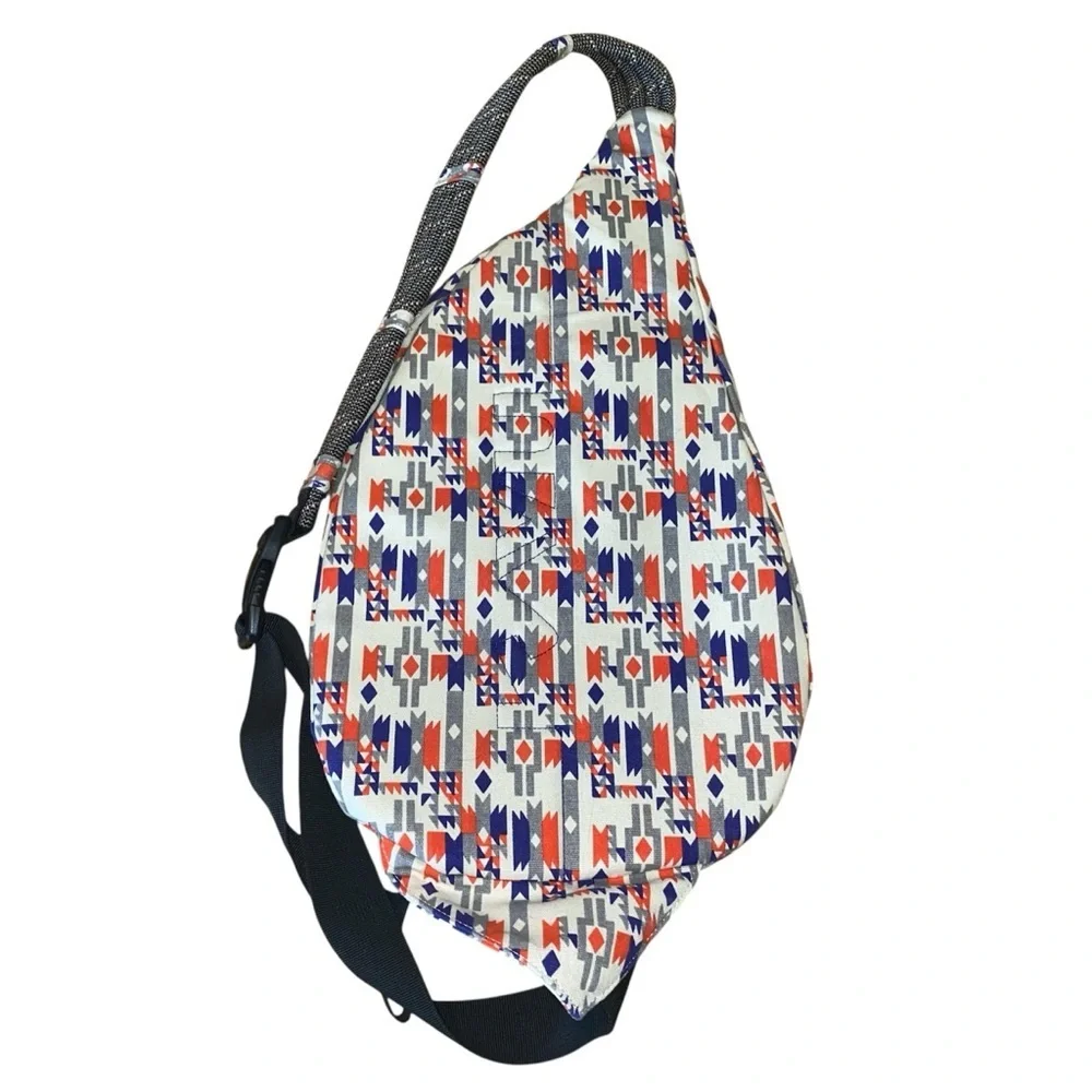 KAVU Rope Sling Bag Tribal Geometric Print Crossbody Backpack